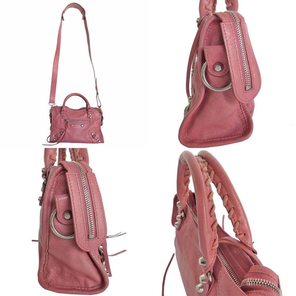 Balenciaga City crossbody shoulder bag pink silver leather - Picture 3 of 4